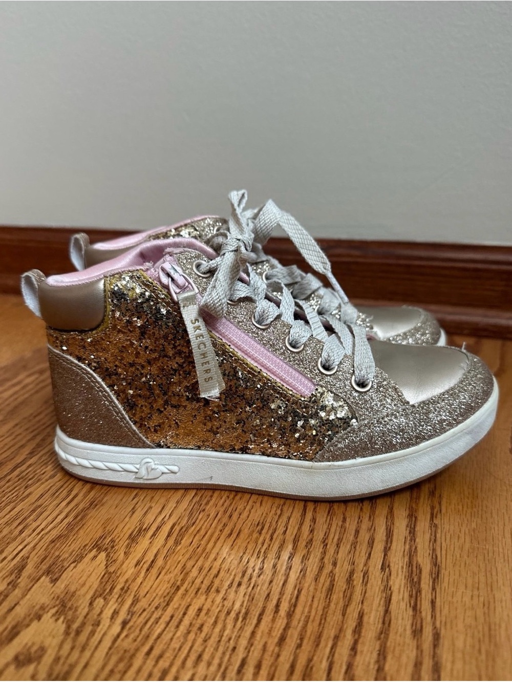 Skechers Street Standouts 2.0 Hightop Shoes Girls 1 Metallic gold glitter